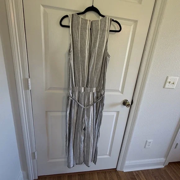 Cloth & Stone striped linen blend jumpsuit Sz Small coastal chic boho - Picture 4 of 11